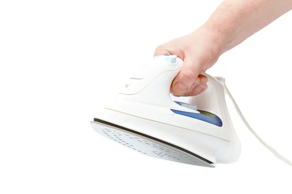 stock image Hand with an iron on a white background