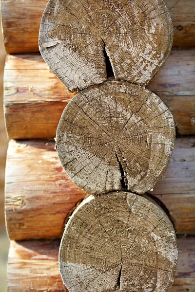 stock image Saw cut log home close-up