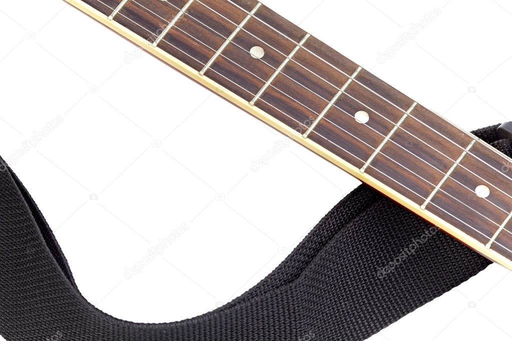 Isolated acoustic guitar fingerboard