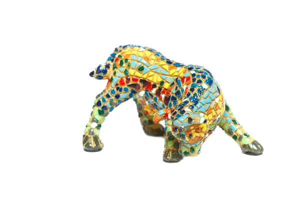 Pequeña estatuilla de toro mosaico — Foto de Stock