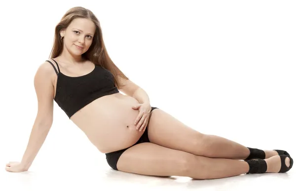 La giovane bella donna incinta — Foto Stock