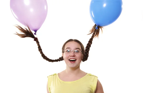 Κορίτσι με μπαλόνια — Φωτογραφία Αρχείου