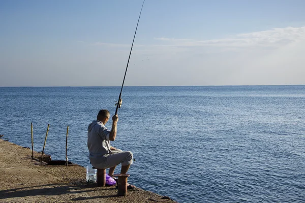 stock image Fisherman on the pier