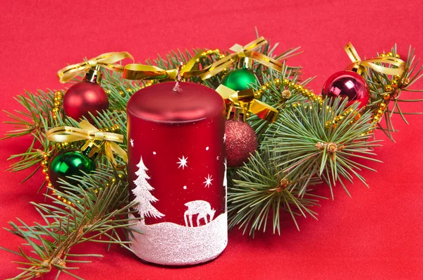Decorações de Natal em vermelho — Fotografia de Stock