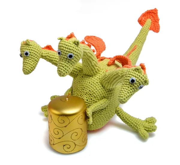 Knitted dragon — Stock Photo, Image
