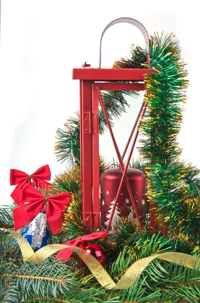 Decoración de Navidad con vela — Foto de Stock