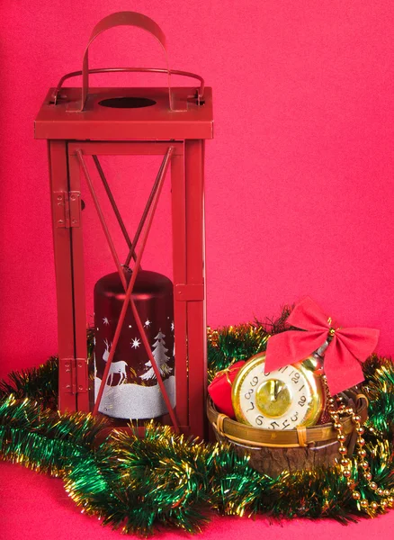 Vánoční ozdoba se svíčkou — Stock fotografie