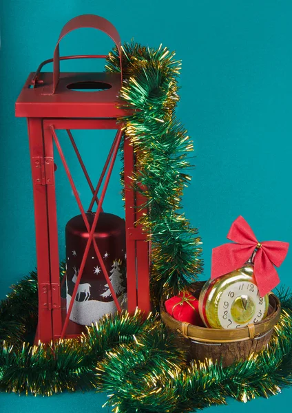 Decoração de Natal com vela — Fotografia de Stock