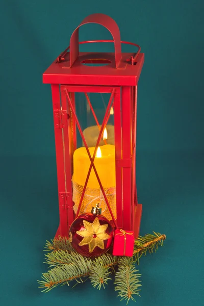 Dekoracja świąteczna świecą — Zdjęcie stockowe