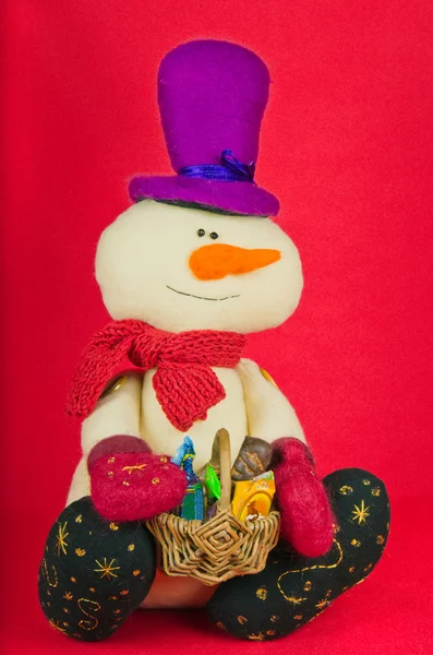 Kerstdecoratie als sneeuwpop — Stockfoto