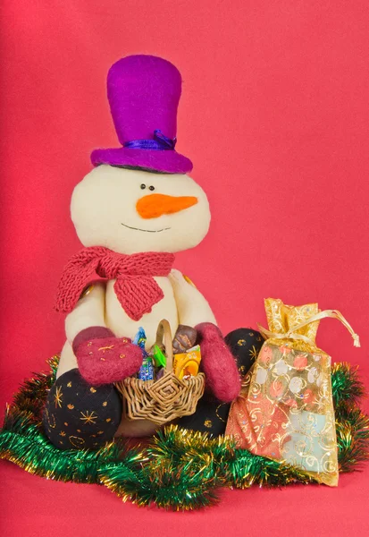 Decoración de Navidad y muñeco de nieve —  Fotos de Stock