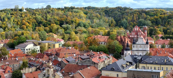 立陶宛首都维尔纽斯金秋时节的全景图 — 图库照片