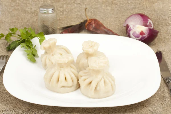 Georgian dumplings — Stock Photo, Image