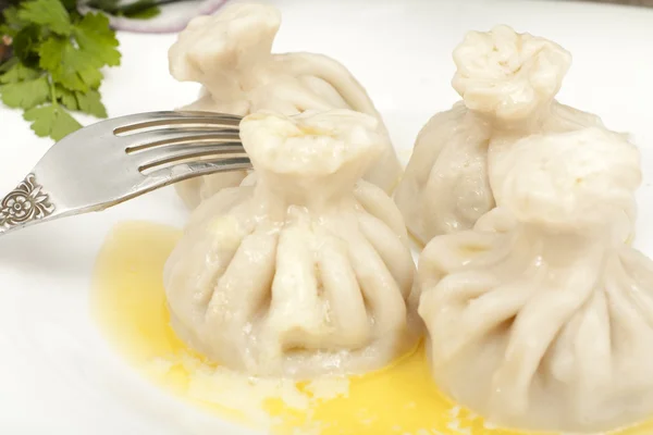Georgiska dumplings — Stockfoto