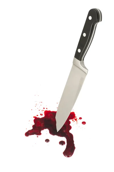 Kan lekesi ile bıçak — Stok fotoğraf