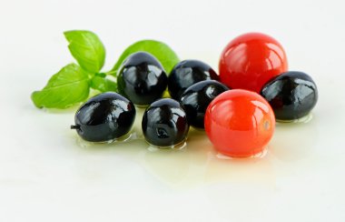 Olives and tomatoes clipart
