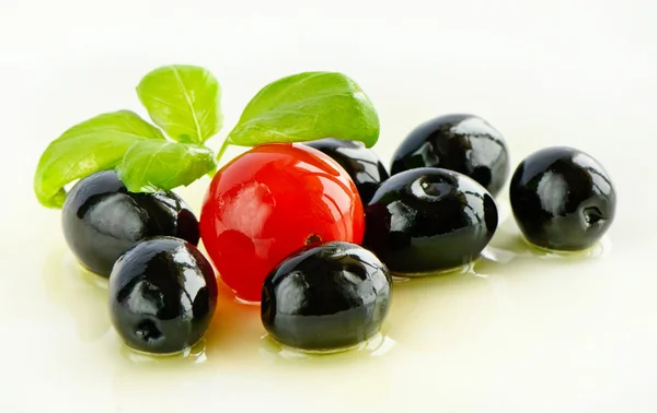 Olivový olej a rajčat — Stock fotografie