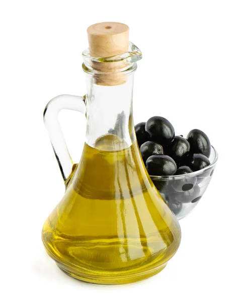 Huile d'olive et olives — Photo