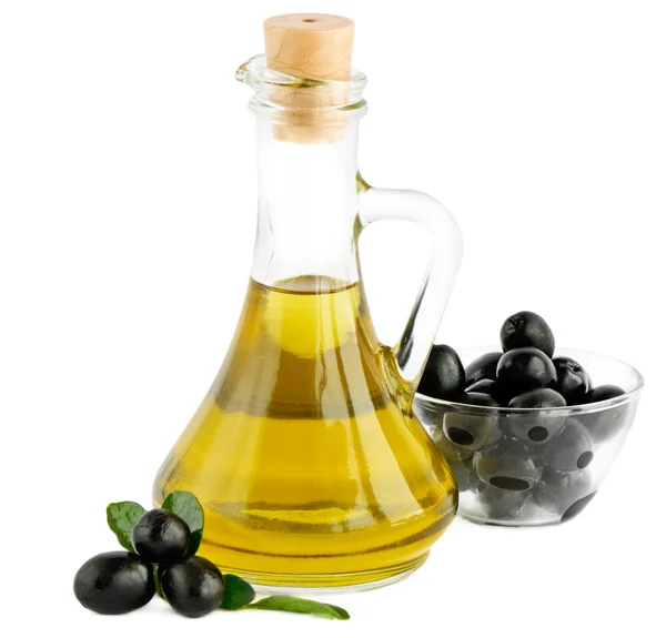 Huile d'olive et olives — Photo