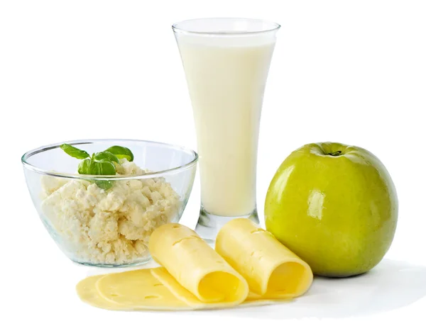 Mléko a apple — Stock fotografie