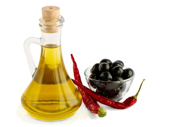 Olio d'oliva isolato su bianco — Foto Stock