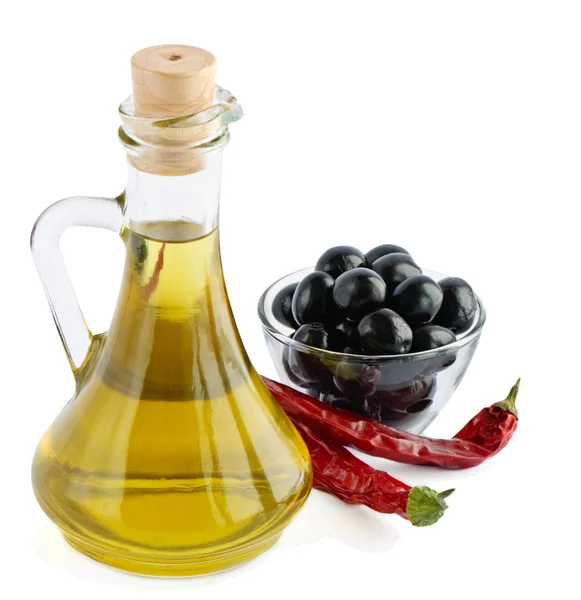 Olive oil isolated on white — Stock Photo, Image