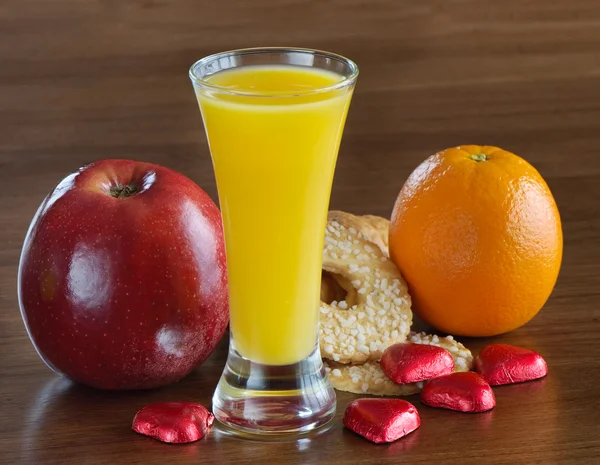 Suco e laranja — Fotografia de Stock