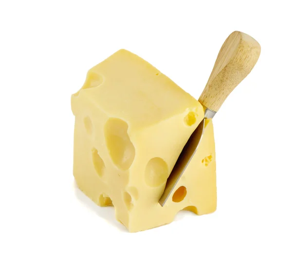 Brânză izolată pe fundal alb — Fotografie, imagine de stoc
