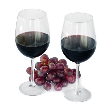 Kırmızı şarap ve üzüm.