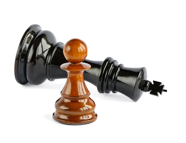 Chess pawn and chess king — Stock Photo, Image