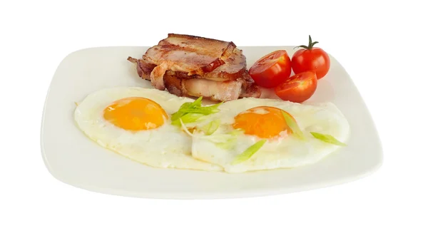 Breakfast isolated on white background — Stock Photo, Image