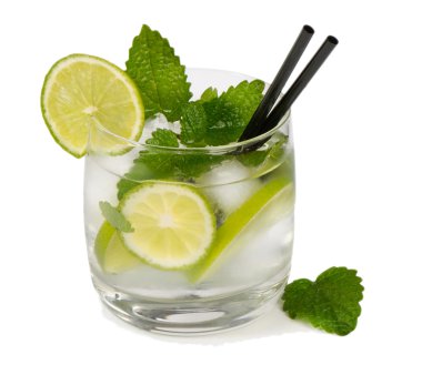 Mojito cocktail on white background clipart