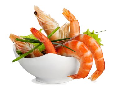 Tiger shrimps isolated on white clipart