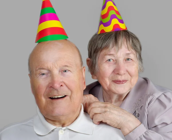 행복 한 노인 남자와 여자의 초상화 — 스톡 사진