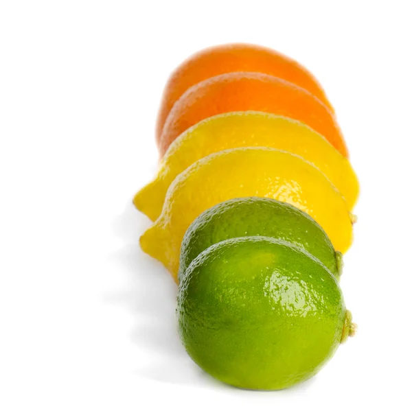 Ασβέστης, λεμόνι και πορτοκάλι — Φωτογραφία Αρχείου