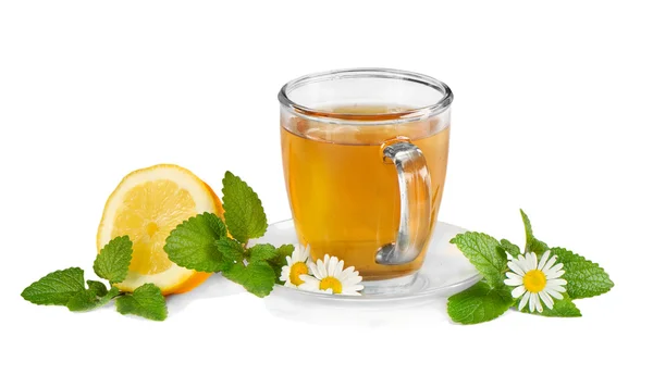 Tè, menta e fiori — Foto Stock