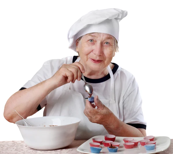 Senior woman cook — Stock Photo, Image