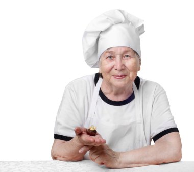 Senior woman cook clipart