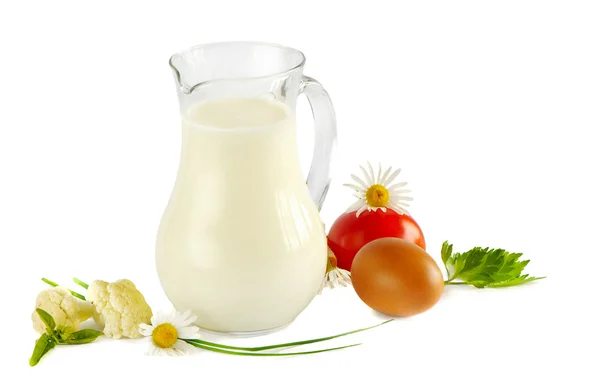 Mléko a zelenina — Stock fotografie