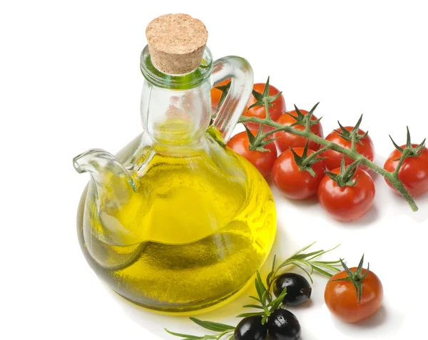 Olive oil and tomatoes — Stock Photo, Image