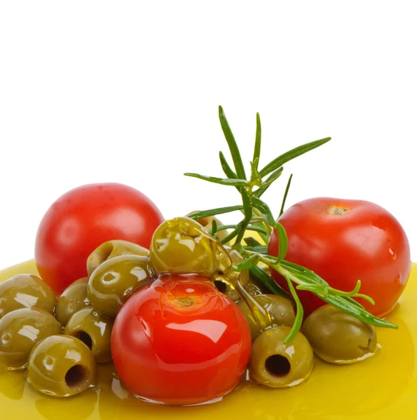 Zeytin ve domates — Stok fotoğraf