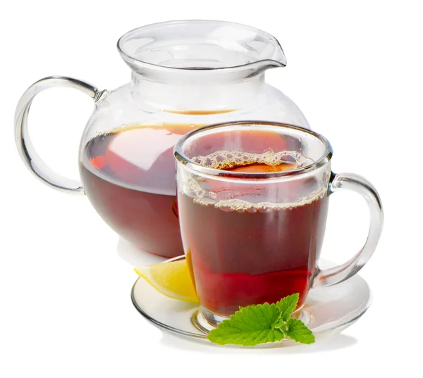 Chá na xícara isolado no fundo branco — Fotografia de Stock