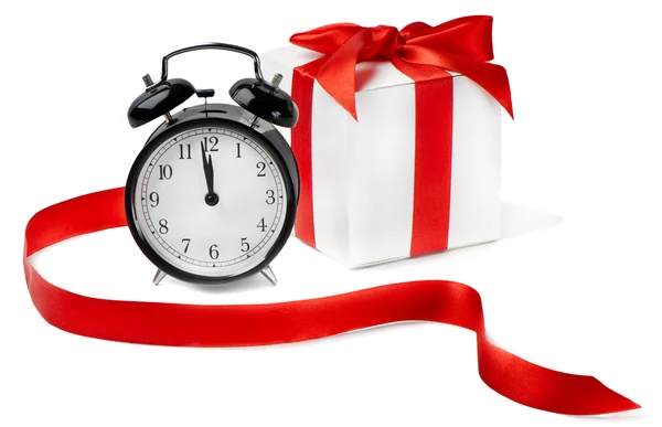 Alarm klok met cadeau — Stockfoto