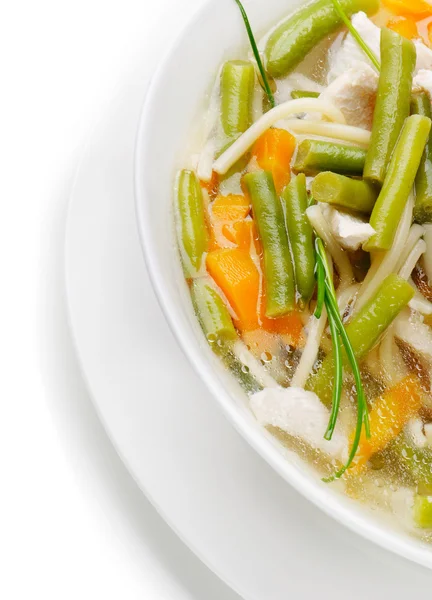 Tál csirke leves zöldség — Stock Fotó