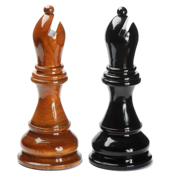 Šachy. biskupové izolovaných na bílém — Stock fotografie