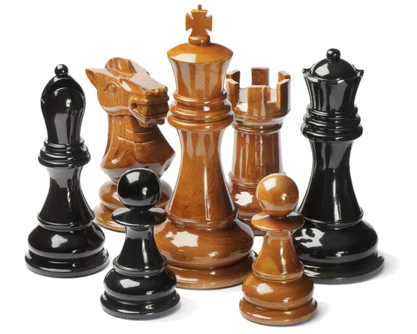 被白色背景隔离的国际象棋 — 图库照片