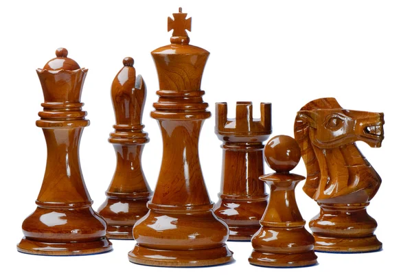 被白色背景隔离的国际象棋 — 图库照片