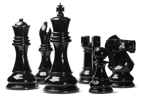 Шахматы на белом фоне — стоковое фото