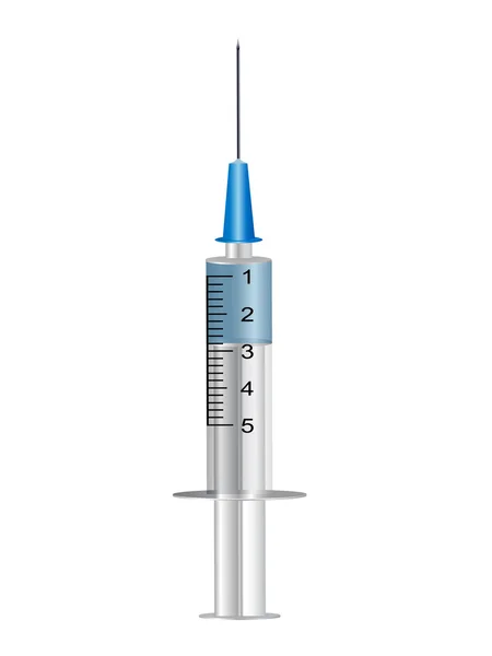Medical syringe on white background — Stock Vector