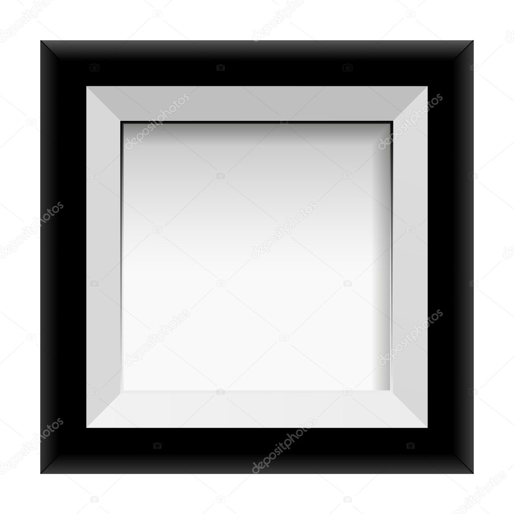 Black photo frame. Vector